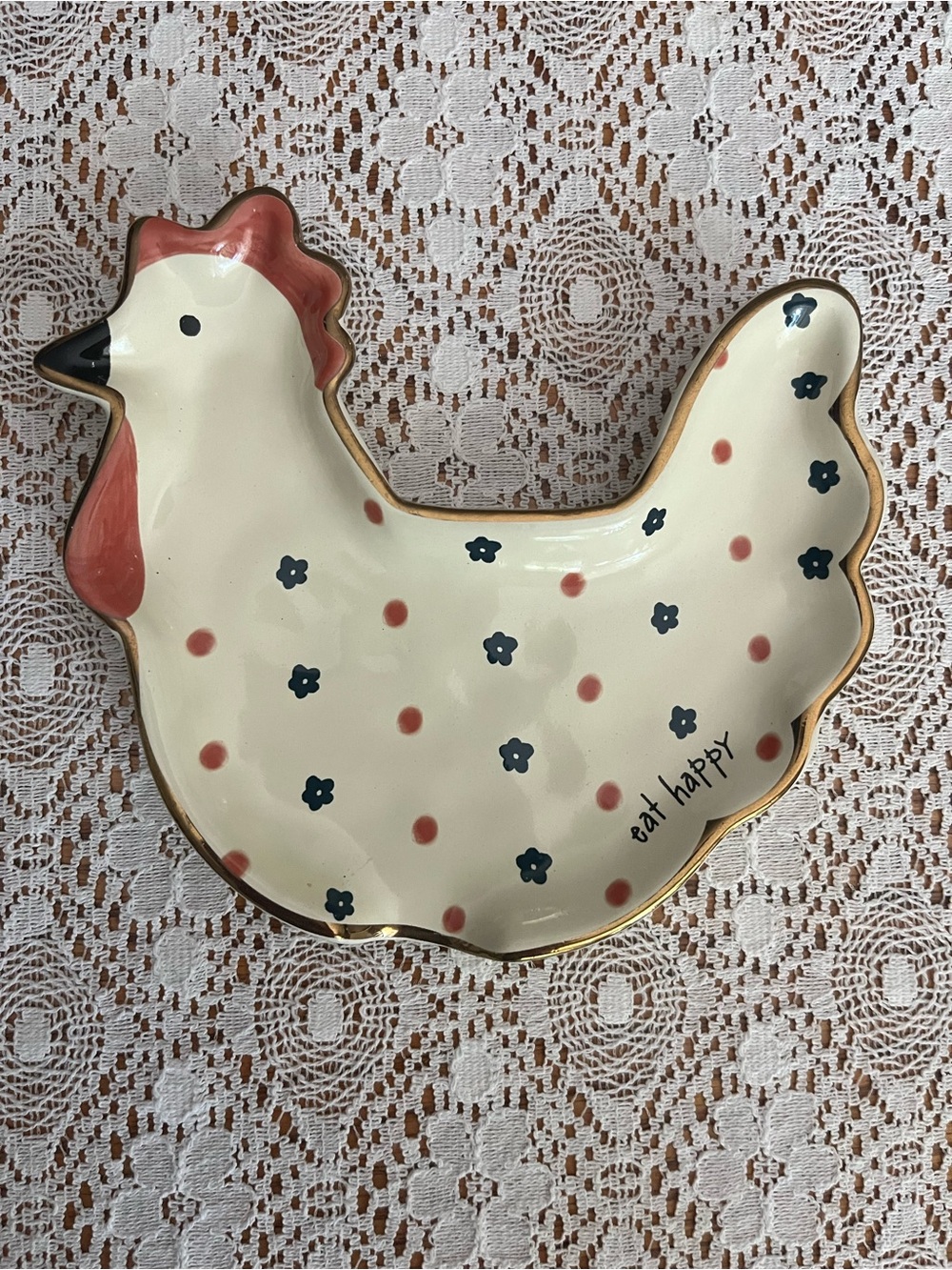 Natural Life Ceramic Chicken Spoon Rest